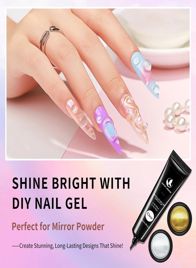 MAGIC ARMOR 15g 3D Nail Gel and Chrome Powder Kit, Sculpting Gel Nail Art Glue for Art Designs DIY Craving Molding for Decoration Manicure Pedicure Use - Image 3